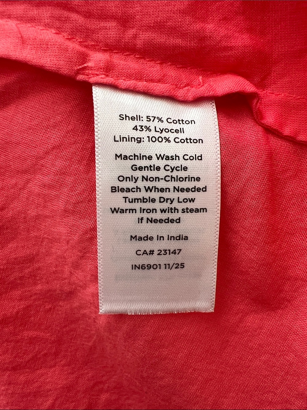 Talbots NWT Coral V-Neck Fit & Flare Midi Dress Pockets Smocked Waist Size 10 - Picture 8 of 9